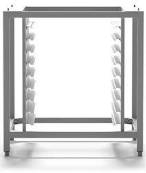 Base for combi steamer with tray guides