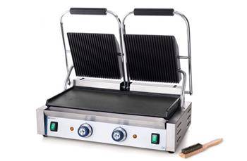 Double contact grill - fluted top, smooth bottom HENDI 263808