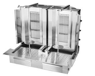 Gyros | double gas kebab toaster | 3+3 burners | 80kg load KLG153-T