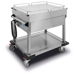 Mobile bemar with sliding top and reinforced shelf with railing (tanks independently heated) BJNS.2GN.D