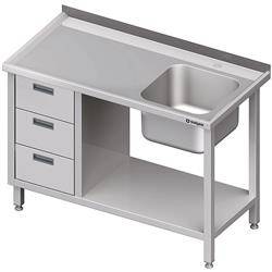 Table with 1-bowl sink.(P), with a block of three drawers and a shelf 1000x700x850 mm STALGAST MEBLE 982367100