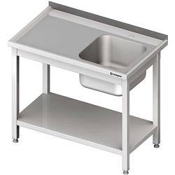 Table with 1-bowl sink.(P),with shelf 1100x700x850 mm bolted STALGAST MEBLE 980697110