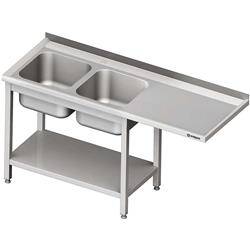 Table with 2 compartment sink.(L) and space for a refrigerator or dishwasher 1700x700x900 mm STALGAST MEBLE 981047170