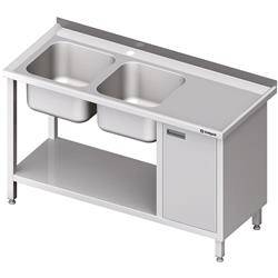 Table with 2 compartment sink.(L), with cabinet and shelf 1500x600x850 mm STALGAST MEBLE 981066150