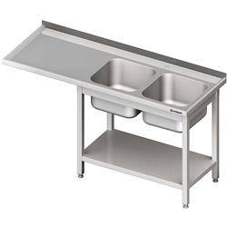 Table with 2 compartment sink.(P) and space for a refrigerator or dishwasher 1600x600x900 mm STALGAST MEBLE 981036160