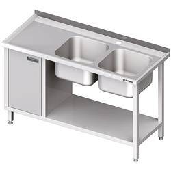 Table with 2 compartment sink.(P), with cabinet and shelf 1900x600x850 mm STALGAST MEBLE 981056190