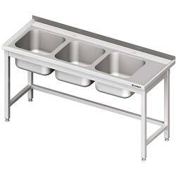 Table with 3 compartment sink.(L),without shelf 1500x600x850 mm STALGAST MEBLE 981126150