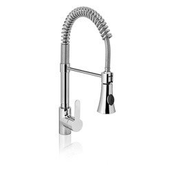 Washbasin mixer with pull-out shower on spring, H 445 mm 651115 STALGAST