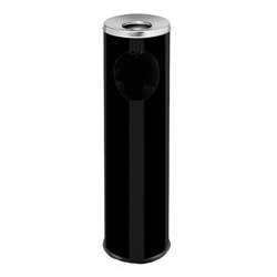 Waste basket with ashtray, black, V 15 l 068213 STALGAST