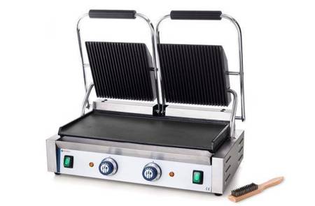 Double contact grill - fluted top, smooth bottom HENDI 263808