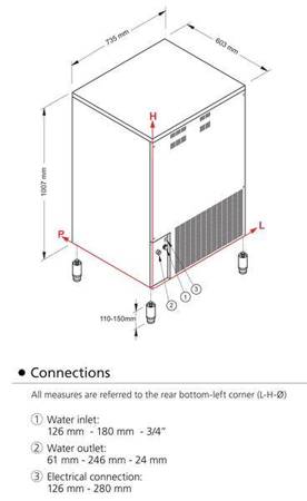 Frozen Dice ice cube maker | 100 kg/24h | water cooling system | SL260W