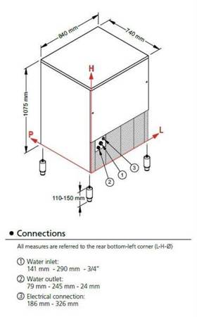 Frozen Dice ice cube maker | 155 kg/24h | air cooling system | SL350A