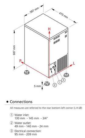 Frozen Dice ice cube maker | 32 kg/24h | water cooling system | SL60W