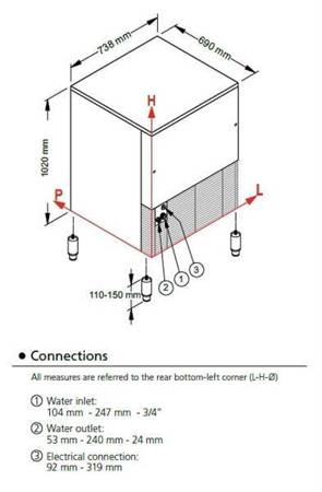 Frozen Stone ice cube maker | 140 kg/24h | air cooling system | SLT290A