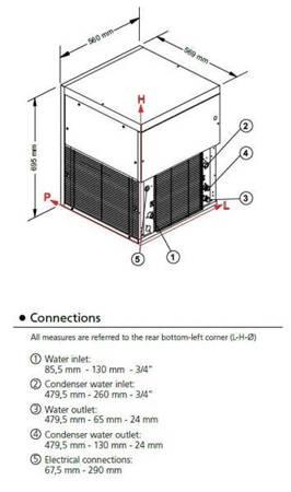 Frozen Stone ice cube maker | 440 kg/24h | water cooling system | MGT900W