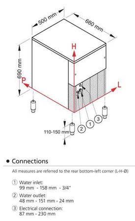 Frozen Stone ice cube maker | 85 kg/24h | water cooling system | SLT170W