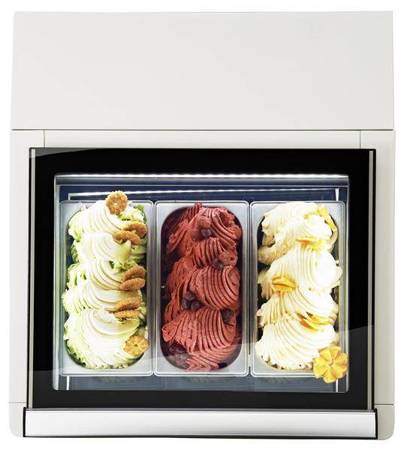 Ice cream display case | display case | 3 trays 360x165x120 mm | led | white | RQ9205