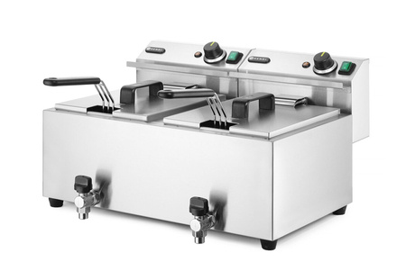 Masterpro 2 x 8 l fryer with drain tap HENDI 209301