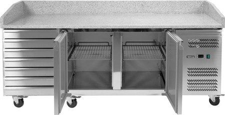 REFRIGERATED PIZZA TABLE 580L 2-DOOR 7 DRAWERS GRANITE TOP | YG-05310