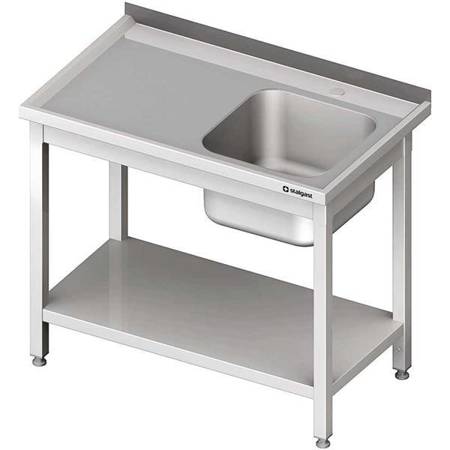 Table with 1-bowl sink.(P),with shelf 1000x600x850 mm welded STALGAST MEBLE 980696100S