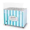 Ice cream distributor | ice cream display case | conservator | retro | 6 tubes | round trays | 1063x670x895 mm | GELATO POZETTI 6 BLUE