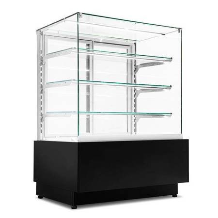 Dolce Visione Neutro Premium 1300 neutrale Süßwarenvitrine | Innenraum aus Edelstahl | 1300x690x1300 mm