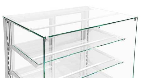 Dolce Visione Neutro Premium 1300 neutrale Süßwarenvitrine | Innenraum aus Edelstahl | 1300x690x1300 mm