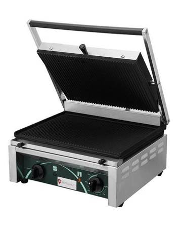 Elektrischer Panini-Kontaktgrill RN101-A | 2 Riffelplatten