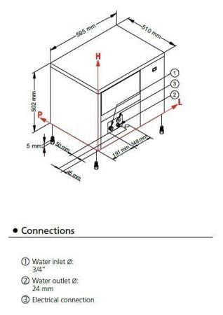 Frozen Dice Eiswürfelbereiter | 26kg/24h | eingebaut | IC50A