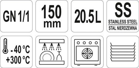 PERFORIERTER EDELSTAHLBEHÄLTER GN 1/1 150 | YG-00344