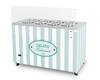 Eiscreme-Spender | Eiscreme-Vitrine | Konservator | Retro | 8 Tuben | runde Schalen | 1283x670x895 mm | GELATO POZETTI 8 PASTEL BLUE