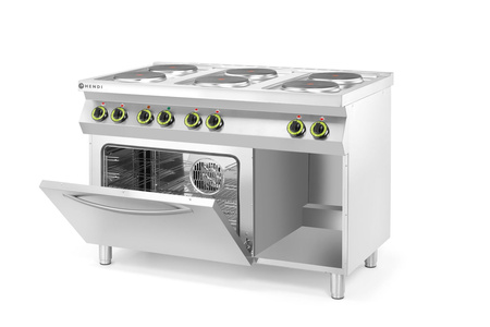 Kuchnia elektryczna 6-płytowa Kitchen Line z konwekcyjnym piekarnik HENDI 226247