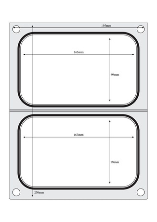 Matryca do zgrzewarki Hendi na dwie tacki 178x113 mm HENDI 805589