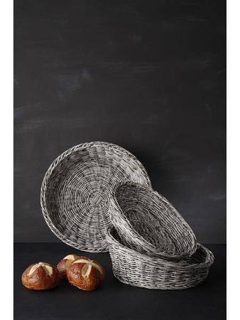 Kosz do pieczywa ze stalową ramą szary melanżowy 400x300x(H)50m HENDI 426524