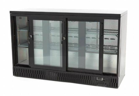 Barowa szafa chłodnicza | chłodziarka podblatowa RQ-330SCM | 3-drzwiowa | drzwi przesuwne | 341l