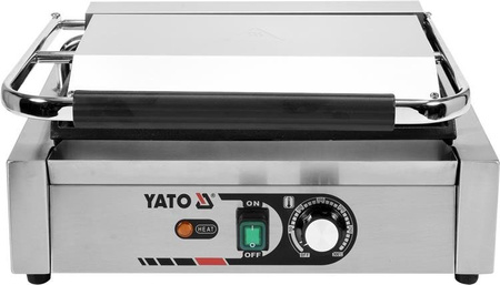 ELEKTRYCZNY GRILL KONTAKTOWY PANINI 1/2 PŁASKI x 1/2 RYFLOWANY 44CM 2,2kW | YG-04559