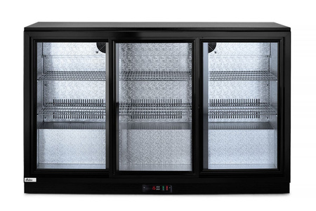 Lodówka barowa z potrójnymi drzwiami suwanymi, Arktic, 308 l, czarna HENDI 235836