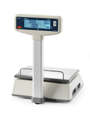 Waga kalkulacyjna LCD z wysięgnikiem i legalizacją, seria EGE, 15 kg  | HENDI TEM015B1D