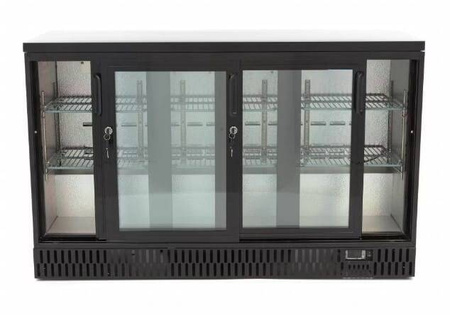 Barowa szafa chłodnicza | chłodziarka podblatowa RQ-330SCM | 3-drzwiowa | drzwi przesuwne | 341l