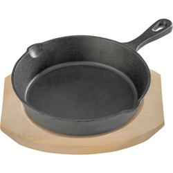 Patelnia żeliwna z podstawą drewnianą, O 200 mm STALGAST 049008