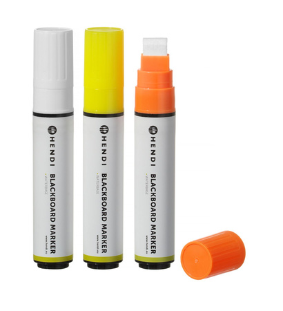 Markery kredowe, biały, żółty, pomarańczowy - zestaw 3 szt. HENDI 664339
