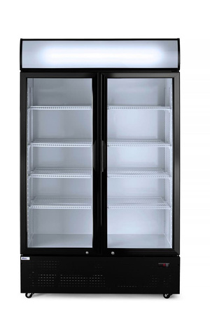 Lodówka barowa z podświetlanym panelem Arktic – 512 l, czarna HENDI 233795