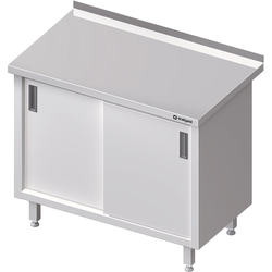 Stół stalowy z drzwiami suwanymi, przyścienny, spawany, 1000x700x850 mm STALGAST 612007