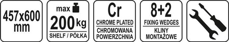 PÓŁKA DO REGAŁU AŻUROWEGO 457x600MM | YG-09050