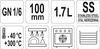 EDELSTAHL CATERING BEHÄLTER GN 1/6 100 | YG-00291