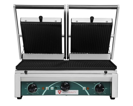 Grill elektryczny kontaktowy panini podwójny RN103-A  |  płyty ryflowane