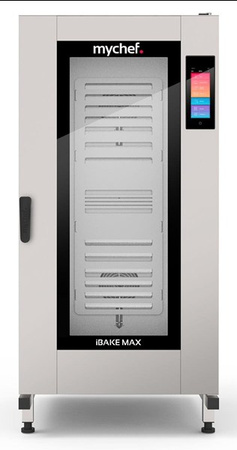 Piec konwekcyjno-parowy elektryczny | z wózkiem | piekarniczo-cukierniczy | automatyczny system myjący | 16x600x400 | 34,7 kW | 400 V | Mychef iBake MAX 16E TSC | System TSC - najwyższa stabilność temperatury