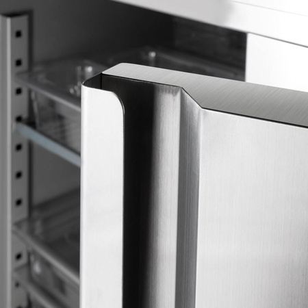 Szafa chłodnicza 2 drzwiowa ze stali nierdzewnej na nóżkach, GN 2/1, V 1300 l STALGAST 830132