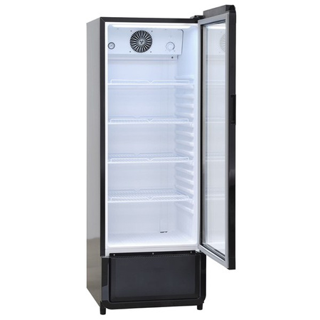 Szafa chłodnicza przeszklona DC240BD | czarna | zaokrąglone rogi | 218l