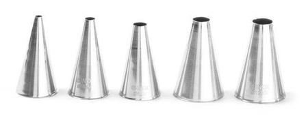 Końcówki do rękawów proste, stalowe - zestaw 5szt.w różnych rozmia HENDI 551691